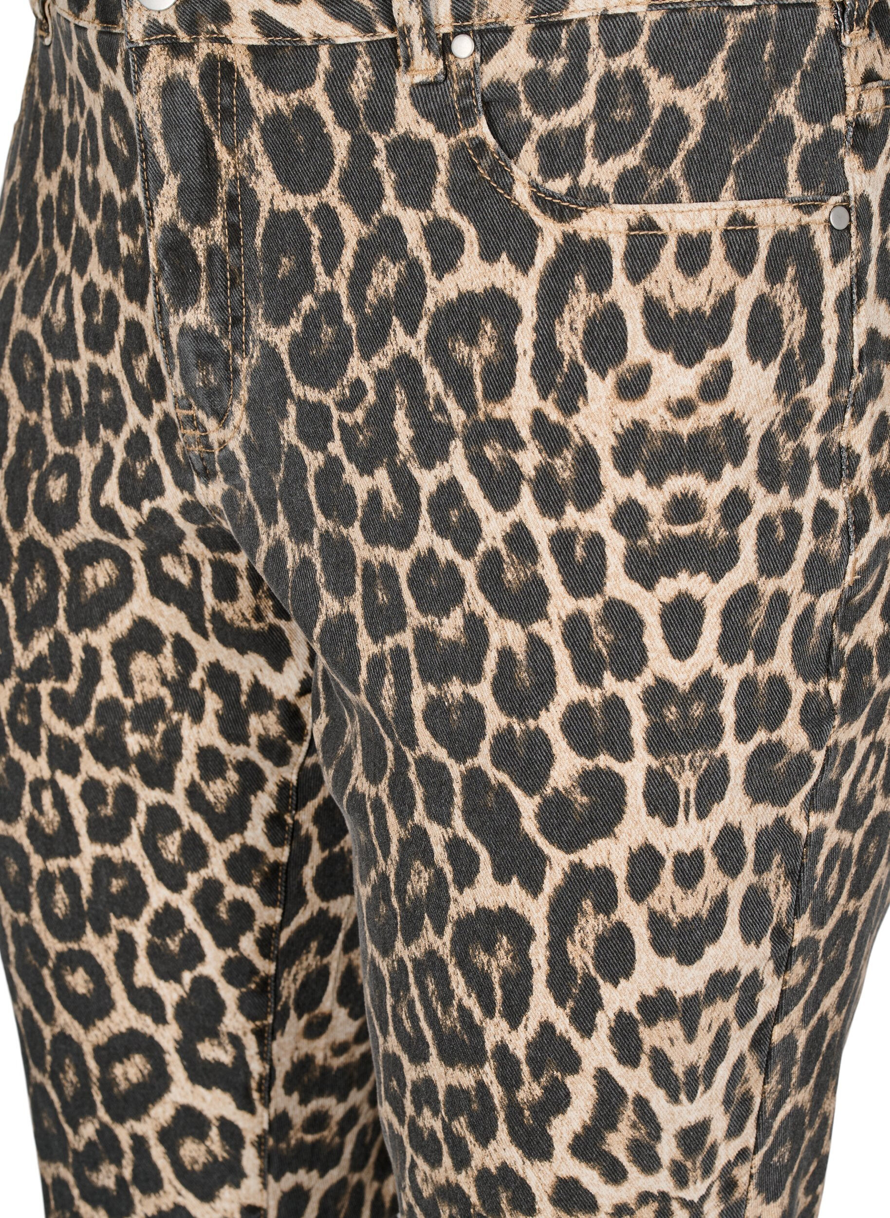 ZizziEmily Jeans mit Leoparden-Print, Braun, Packshot image number 2
