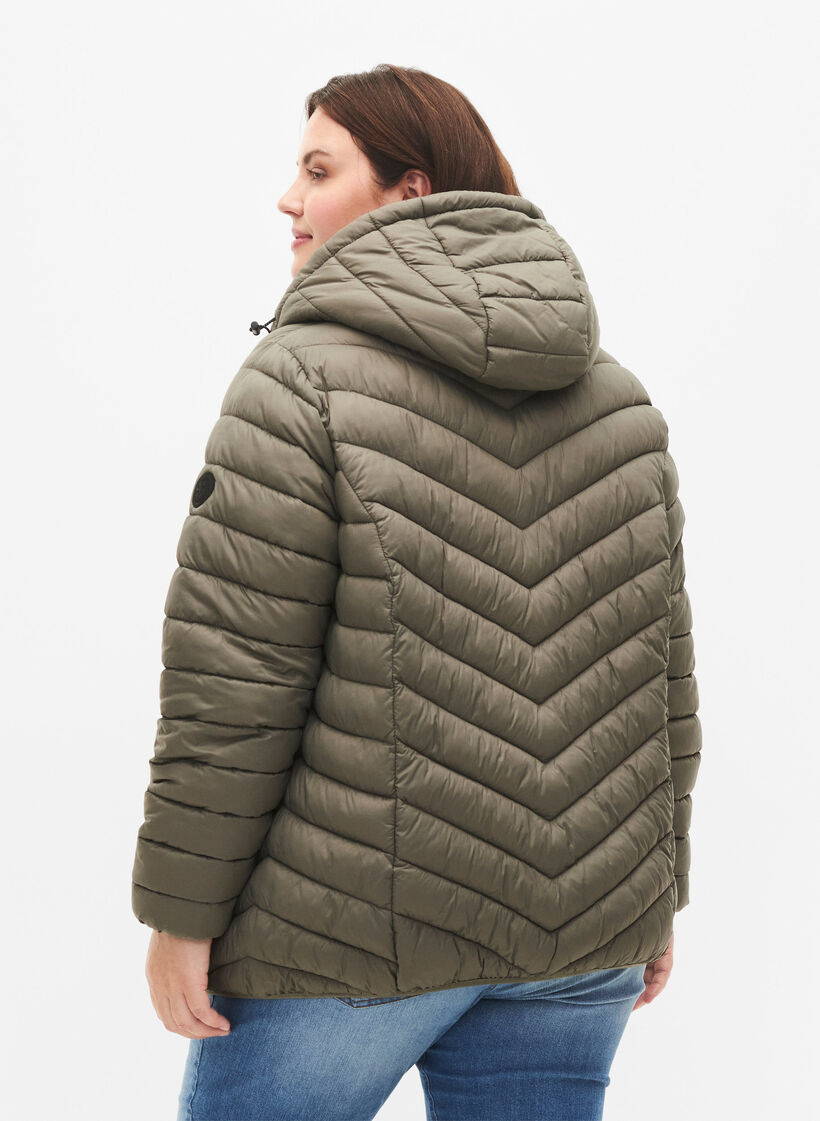 Leichte Steppjacke mit Kapuze, Braun, Model image number 2