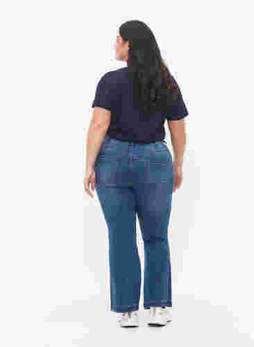 Hochtaillierte Ellen-Jeans mit Bootcut, Blue denim, Model image number 1