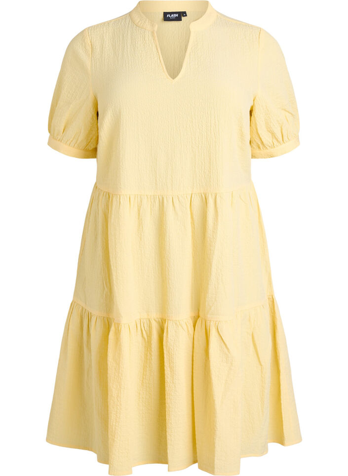 Kurzes A-Linien-Kleid, Gelb, Packshot image number 0