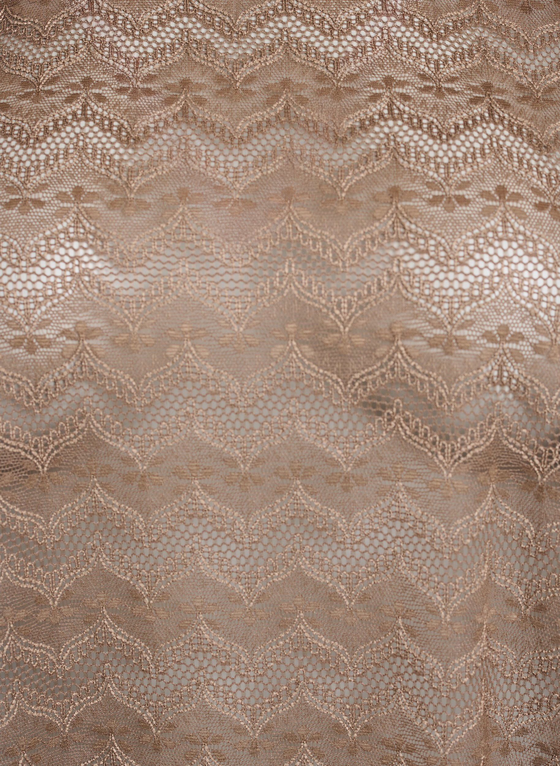 ZizziSpitzenbluse mit kurzen &Auml;rmeln und wellenf&ouml;rmigem Saum, Braun, Packshot image number 2