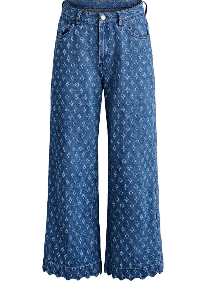 Myra Jeans mit weiter Passform und abgenutzter Optik, Blau, Packshot image number 0