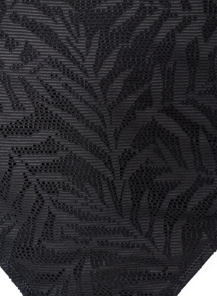 Brasilianischer Bikini-Slip aus strukturiertem Mesh, Schwarz, Packshot image number 2