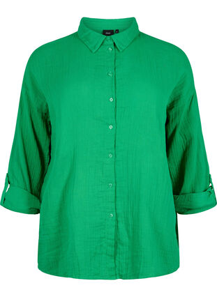 Hemd mit Kragen aus Baumwoll-Musselin, Jolly Green, Packshot image number 0