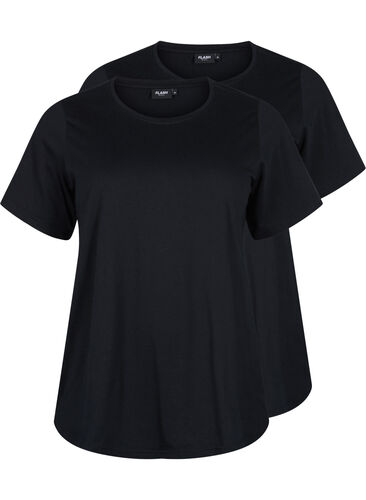 FLASH - 2er-Pack T-Shirts mit Rundhalsausschnitt, Black/Black, Packshot image number 0