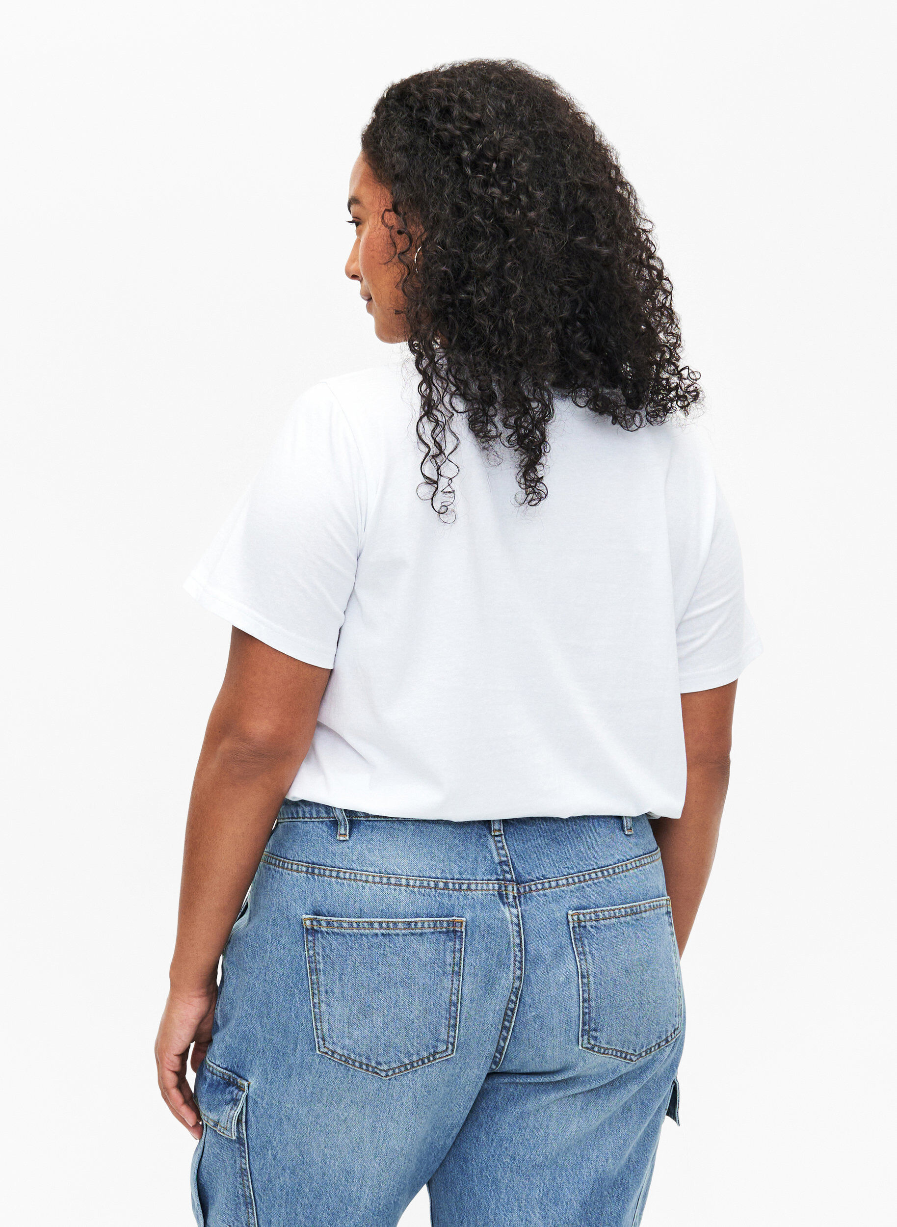 ZizziBaumwoll-T-Shirt mit Motiv, B. White w. Face, Model image number 1