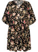 Gebl&uuml;mtes Kleid aus Leinen und Viskose mit Empire-Linie, Schwarz, Packshot image number 0