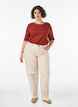 Bluse aus geripptem Jersey mit kurzen &Auml;rmeln, Rot, Model image number 1
