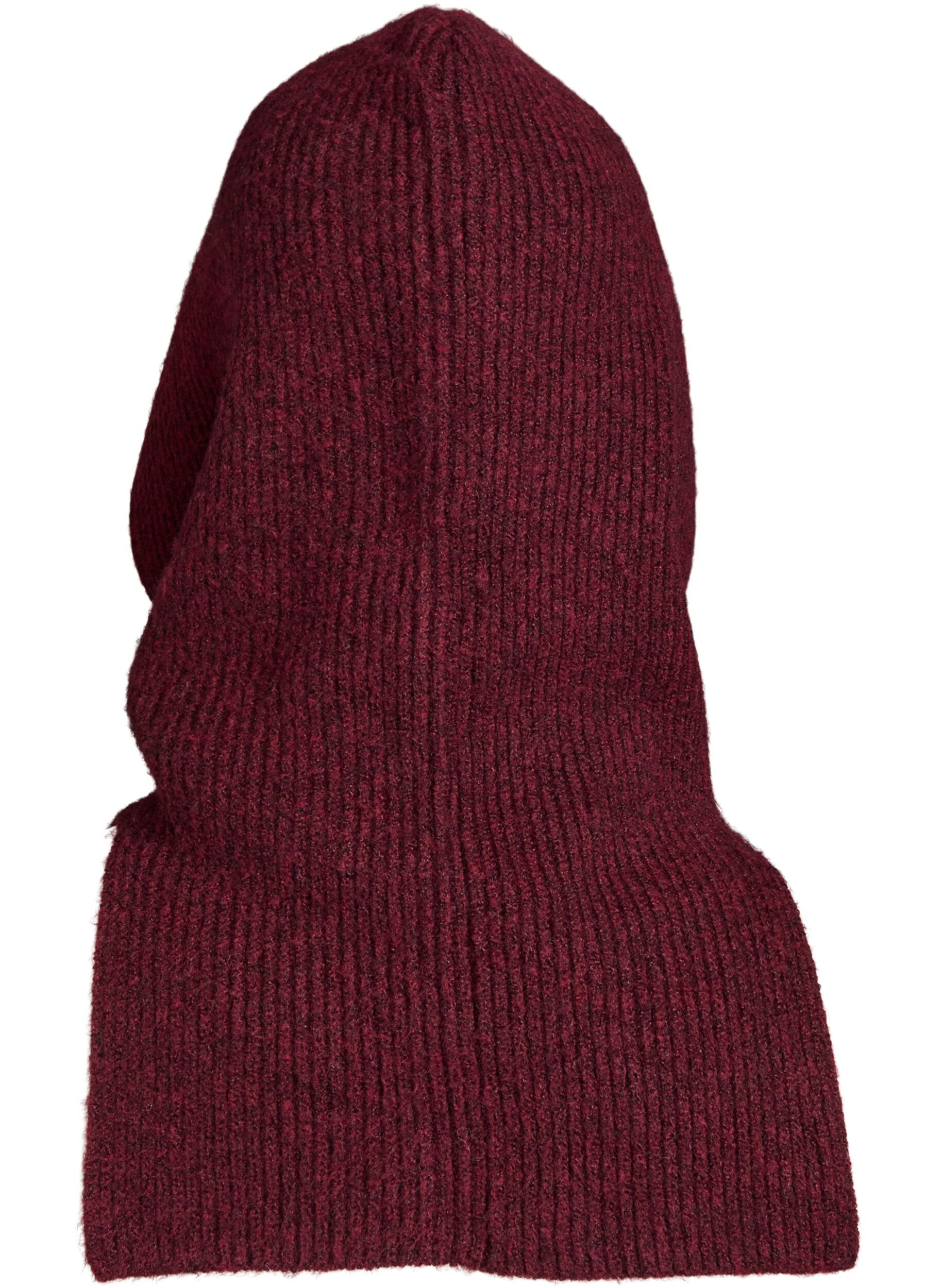 ZizziGestrickte Balaclava mit Kordelzug, Dunkles Bordeaux, Packshot image number 1