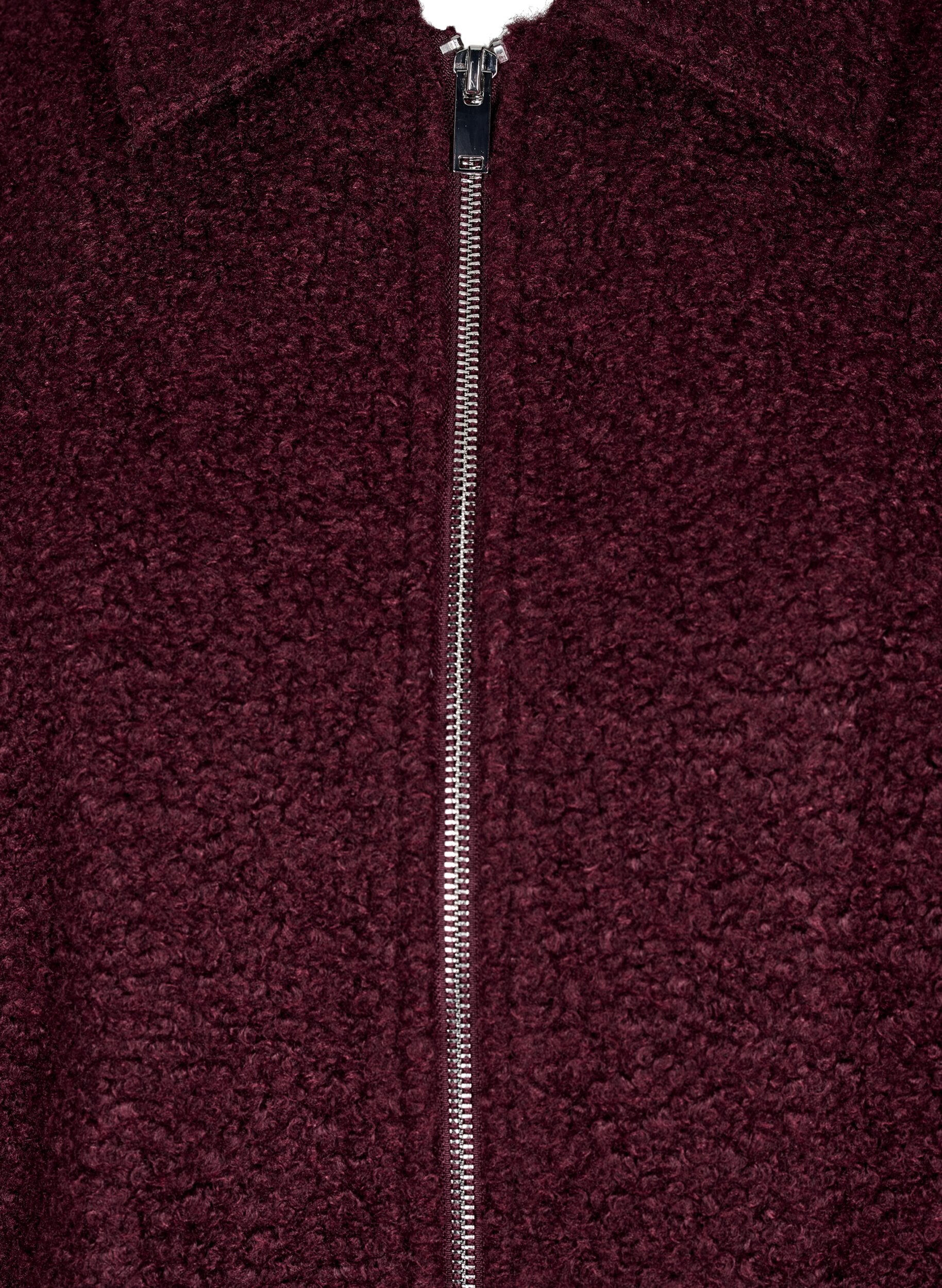 ZizziKurze Jacke mit Rei&szlig;verschluss, Dunkles Bordeaux, Packshot image number 2