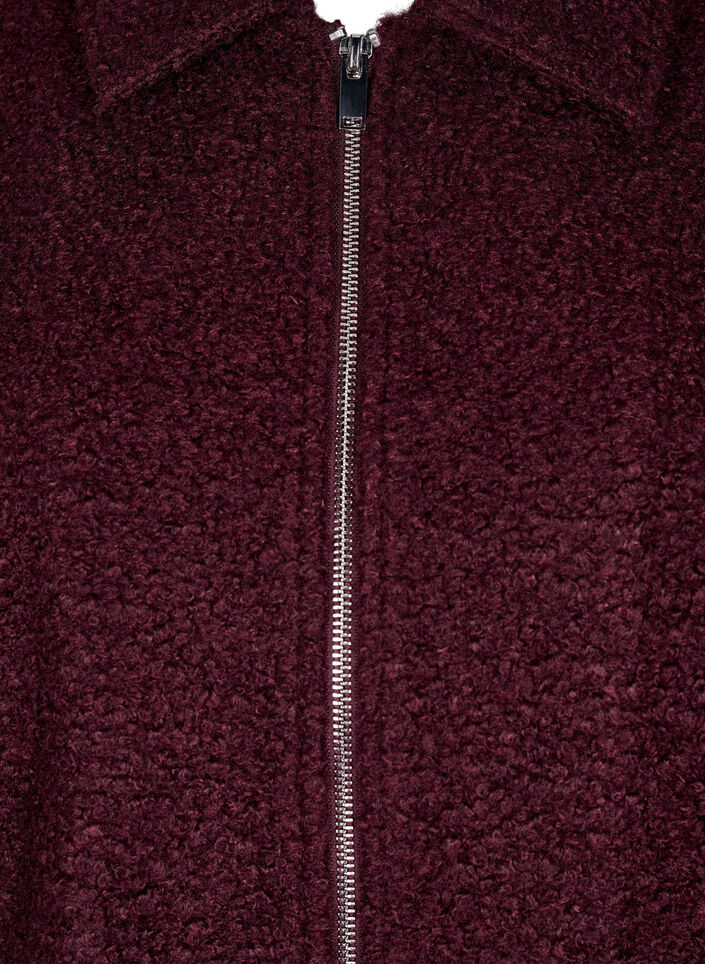 Kurze Jacke mit Reißverschluss, Dunkles Bordeaux, Packshot image number 2