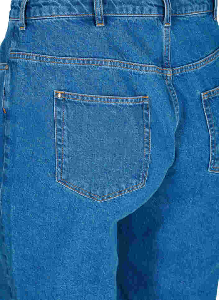 Straight Jeans mit hoher Taille, Blue denim, Packshot image number 3
