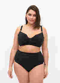 Bikini-Unterteil mit hoher Taille, Black, Model