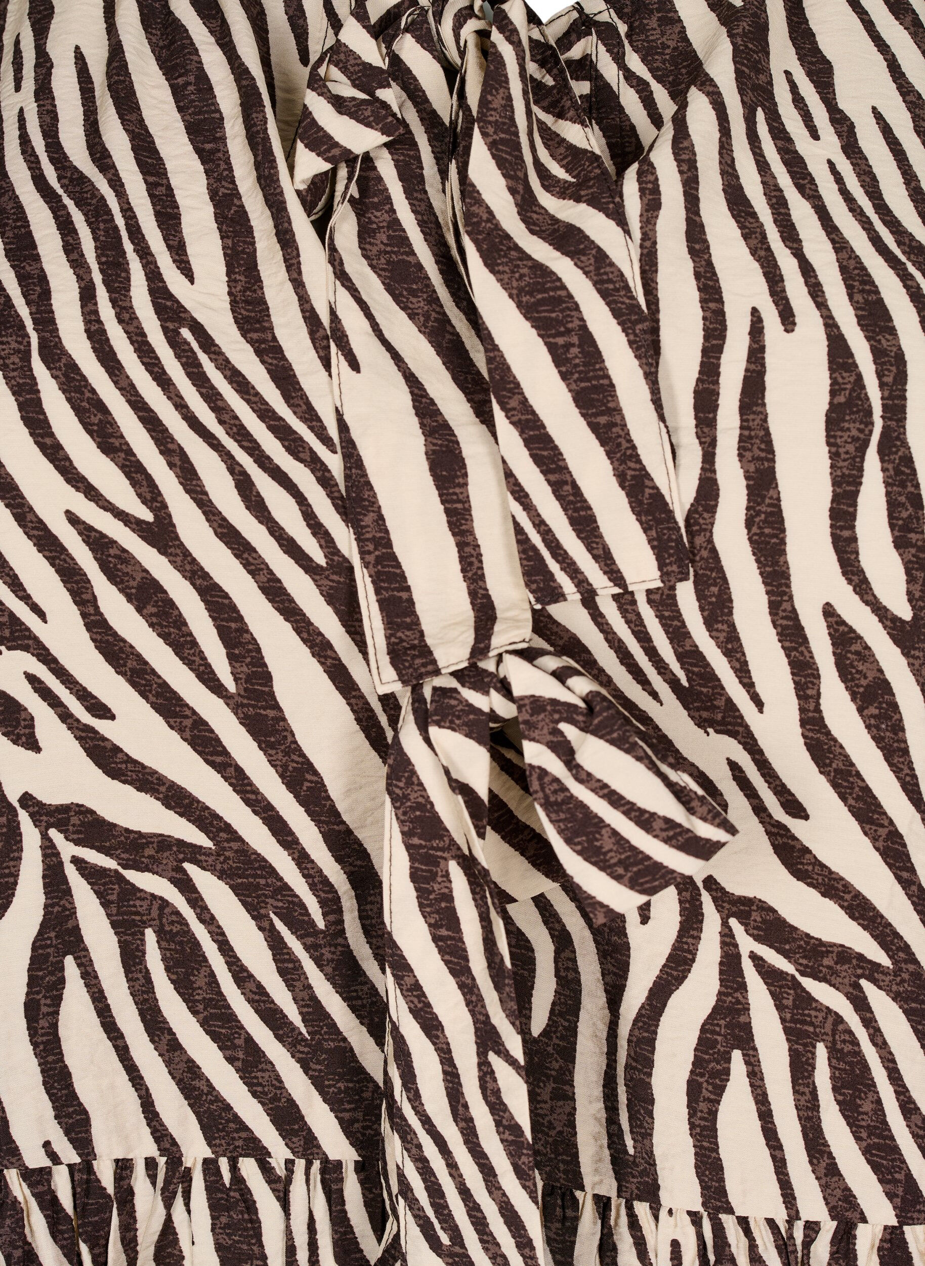 ZizziPeplum-Bluse mit Bindedetail und Zebraprint, Braun, Packshot image number 3