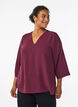 Bluse mit 3/4-&Auml;rmeln, Dunkles Bordeaux, Model image number 0