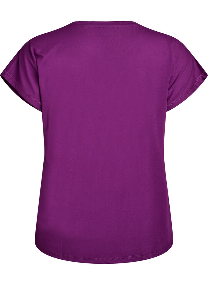 Einfarbiges Trainings-T-Shirt, Lila, Packshot image number 1