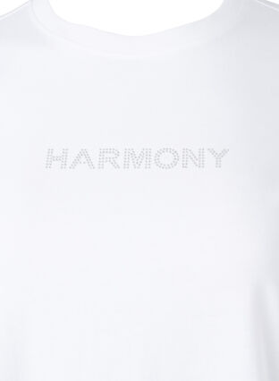 T-Shirt aus Bio-Baumwolle mit Text, White HARMONY, Packshot image number 2