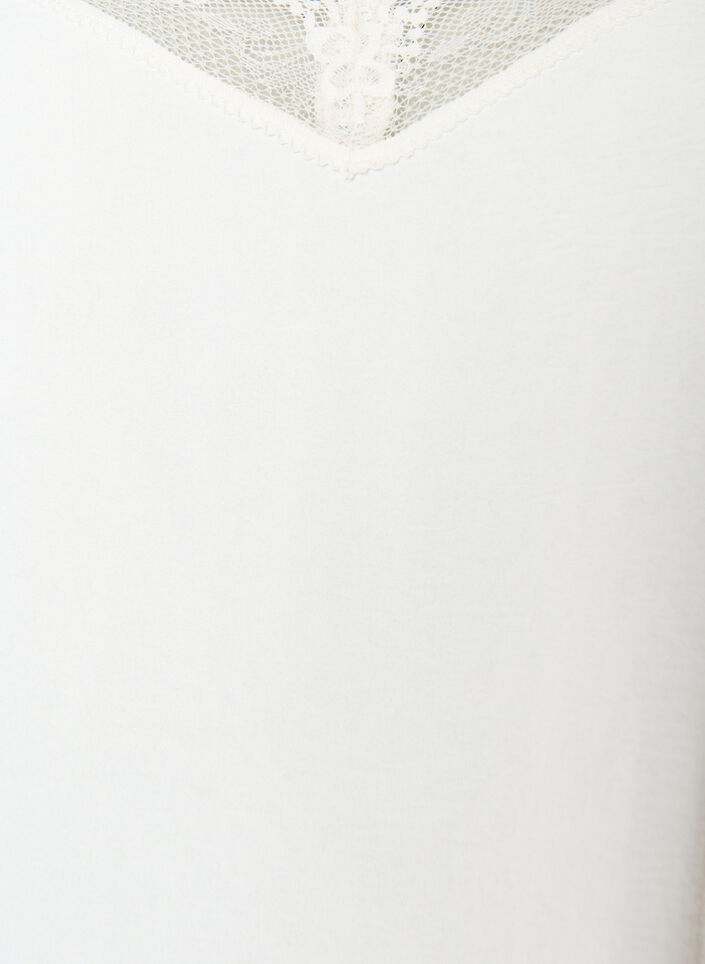 Cami-Top mit V-Ausschnitt und Spitzen, Vanille, Packshot image number 2