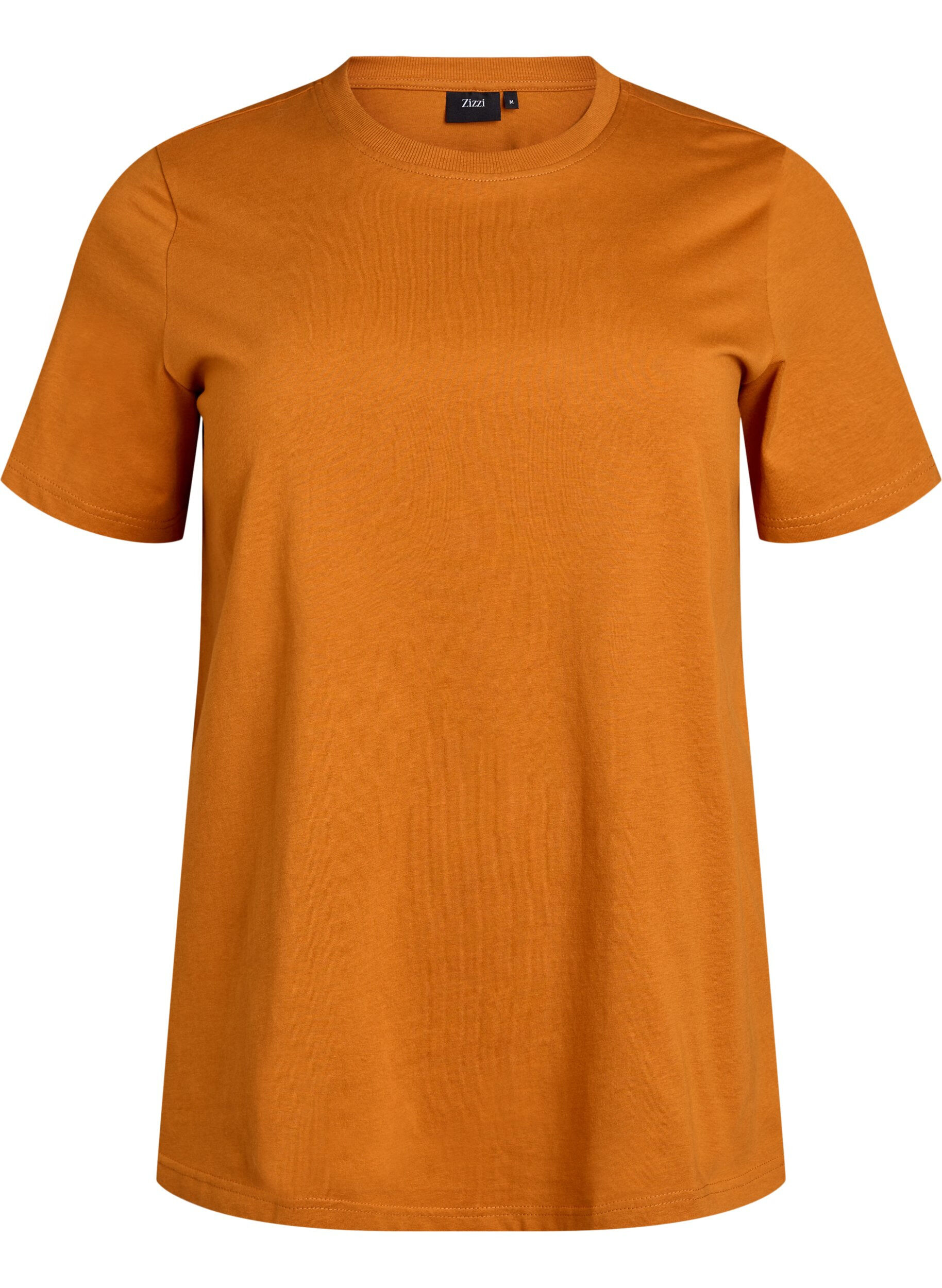 ZizziBasic-T-Shirt aus Baumwolle mit Rundhalsausschnitt, Orange, Packshot image number 0