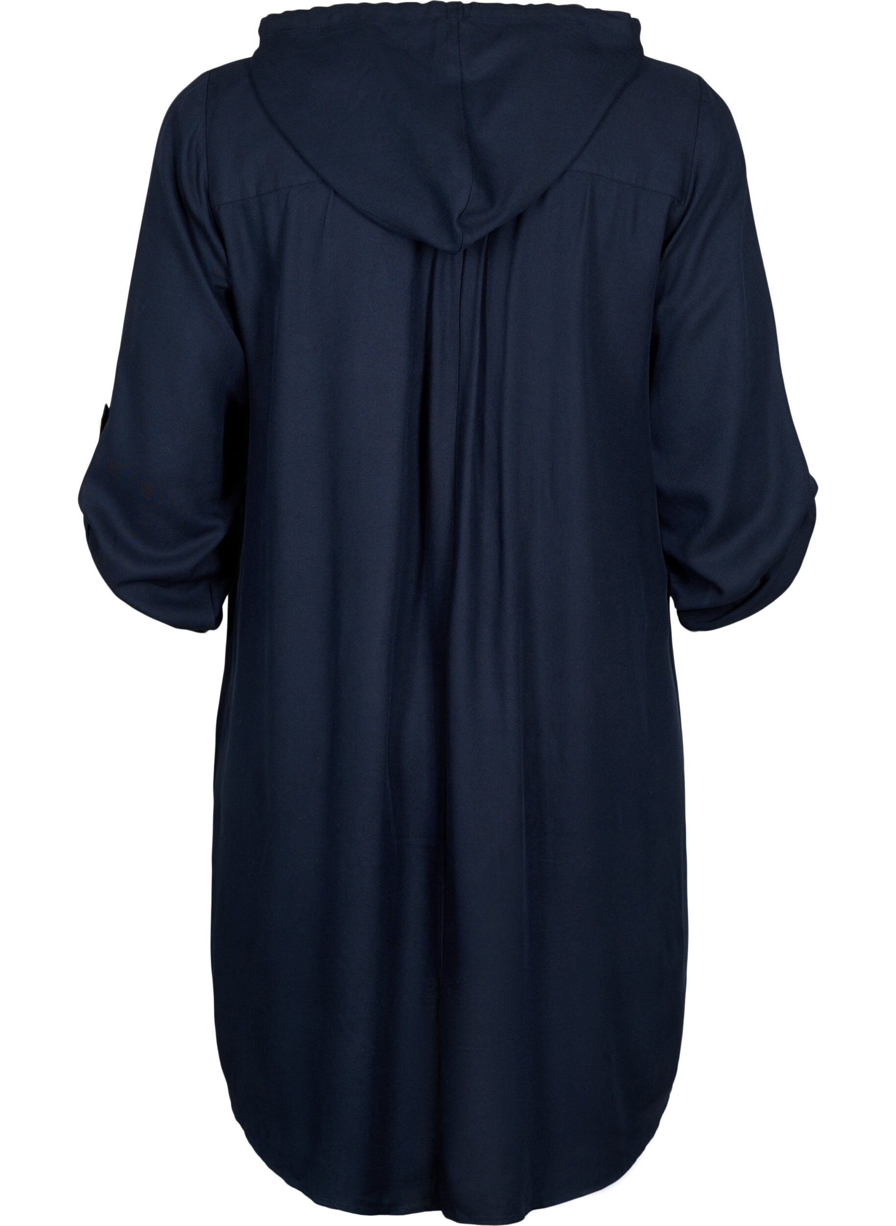 ZizziViskose-Tunika mit Kapuze, Navy Blazer, Packshot image number 1
