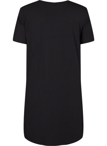 Kurzärmeliges Nachthemd mit V-Ausschnitt, Black, Packshot image number 1