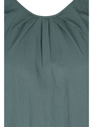Kurzarm Bluse aus Viskose mit Rundhals, Balsam Green, Packshot image number 2