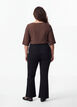 Bluse mit V-Ausschnitt und 3/4-&Auml;rmeln, Braun, Model image number 2