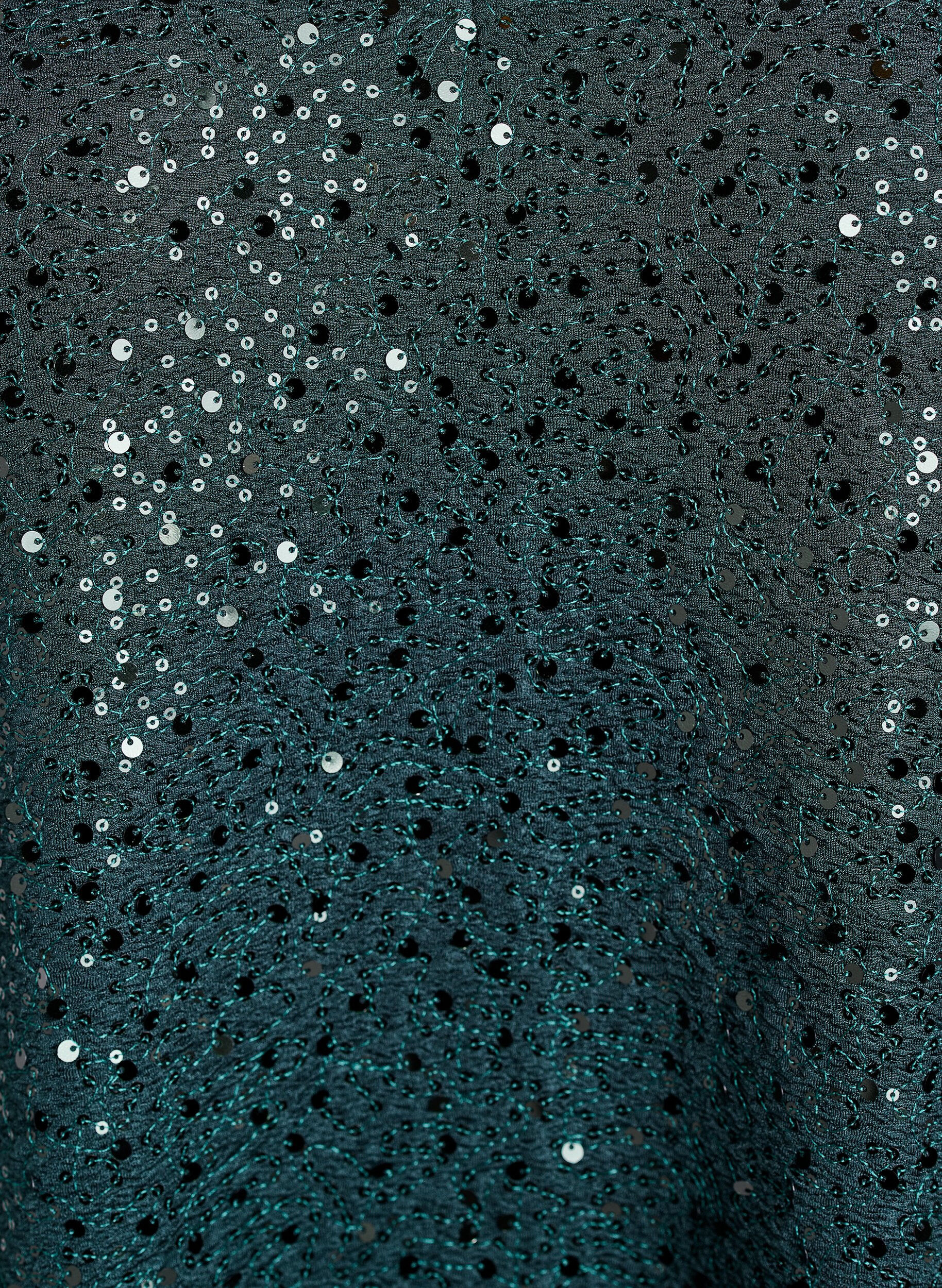 ZizziKurzes Paillettenkleid mit Puff&auml;rmeln, Gr&uuml;n, Packshot image number 2