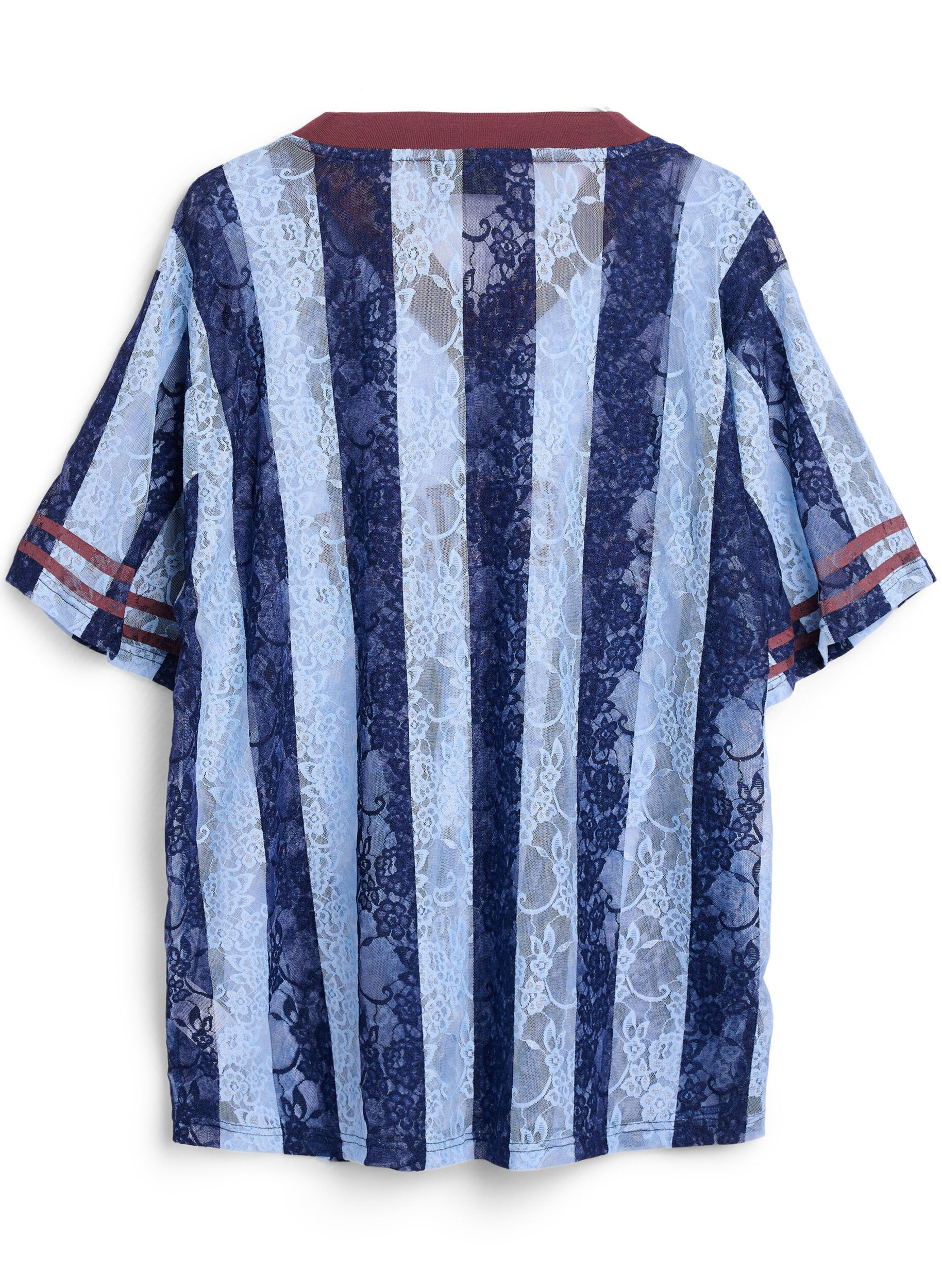 ZizziBluse mit Spitzendetails und Statement-Print, Blau, Packshot image number 1