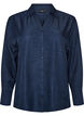 Lockere Bluse mit V-Ausschnitt, Blau, Packshot image number 0