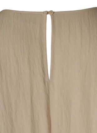 Kurzarm Bluse aus Viskose mit Rundhals, Light Taupe, Packshot image number 3