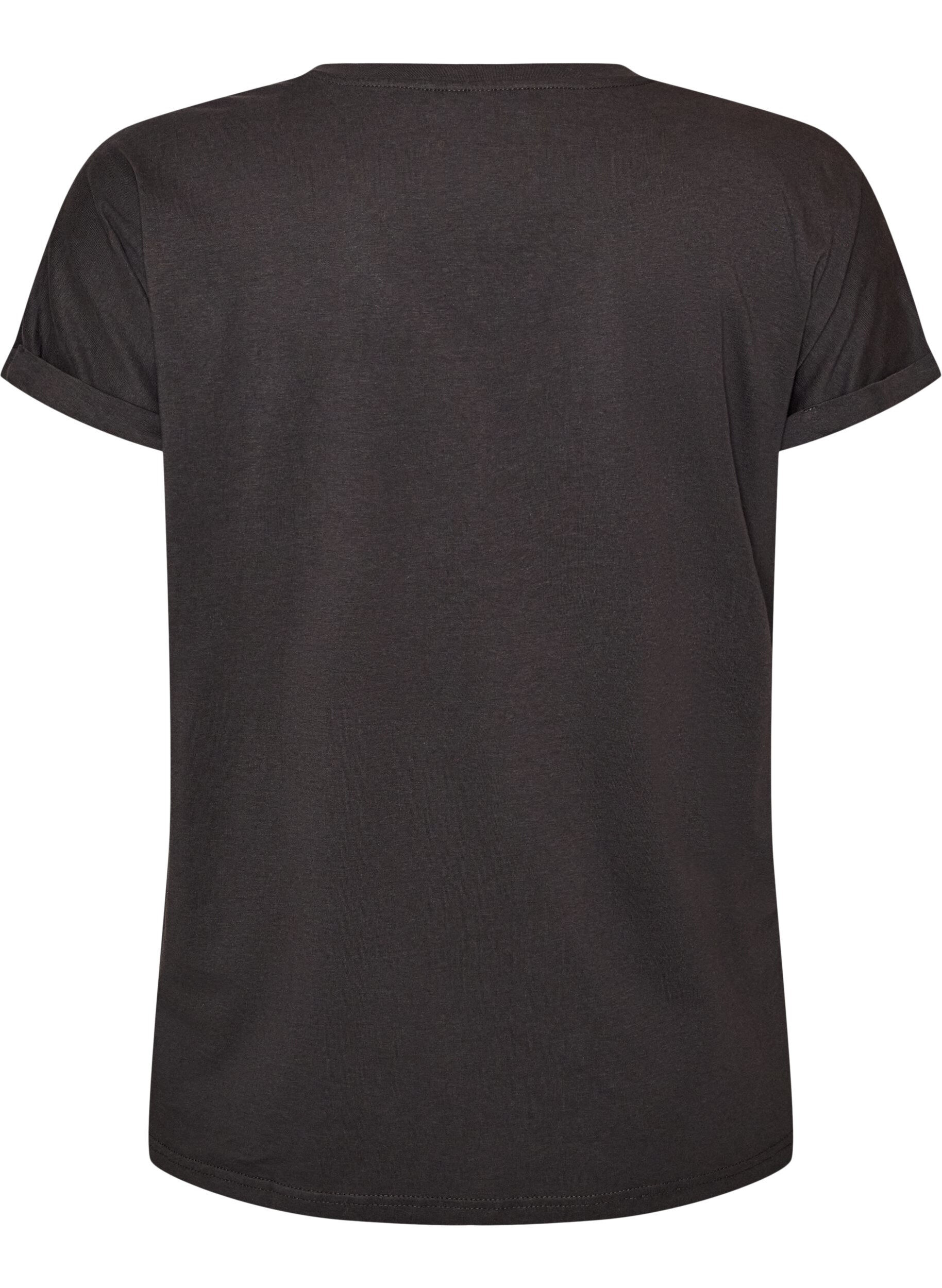 ZizziT-Shirt aus Baumwolle mit Goldfoliendruck, Grau, Packshot image number 1
