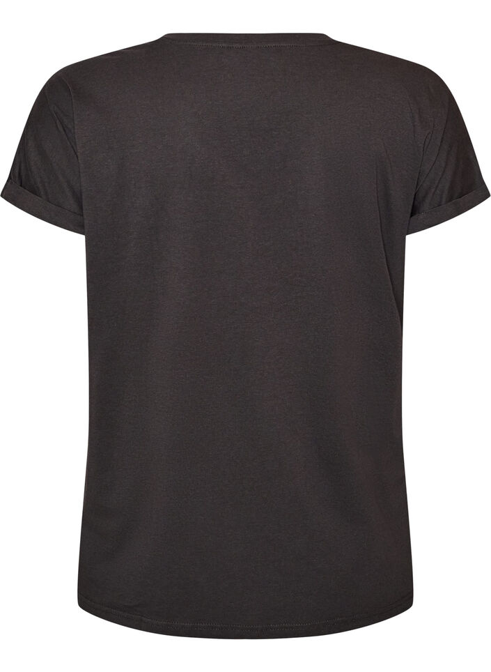 T-Shirt aus Baumwolle mit Goldfoliendruck, Grau, Packshot image number 1
