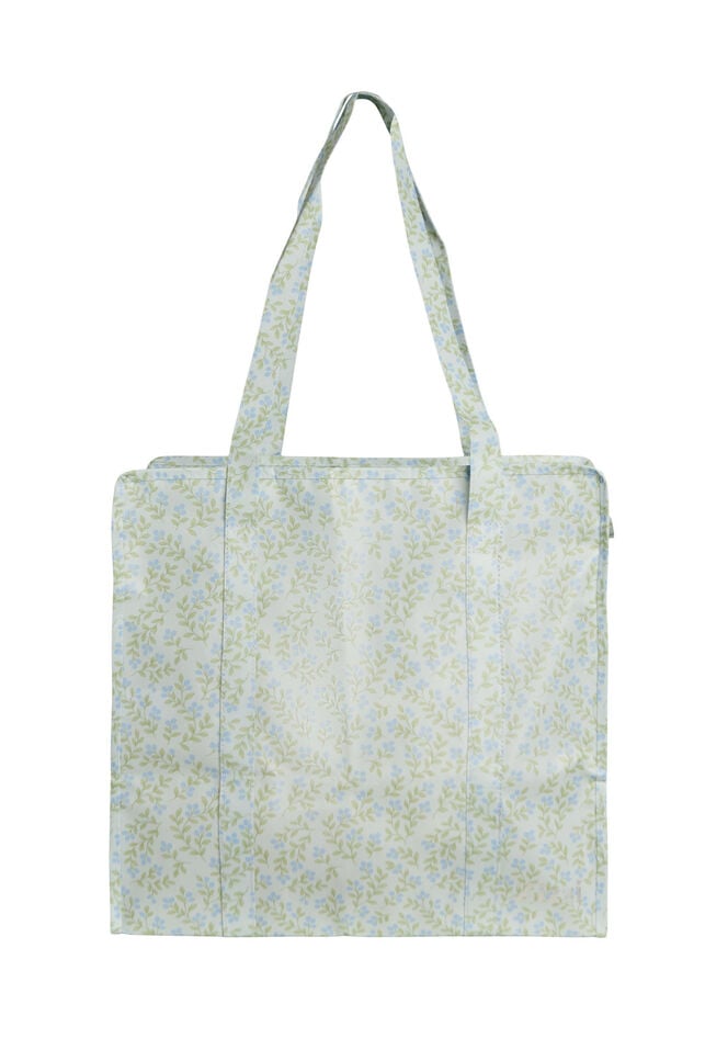 Einkaufstasche mit Rei&szlig;verschluss, Blau, Packshot image number 0