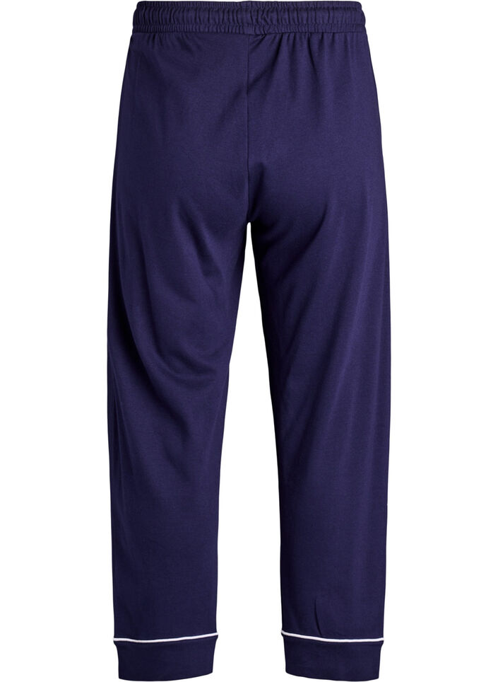 Baumwoll-Pyjamahose mit hohem Bund, Blau, Packshot image number 1