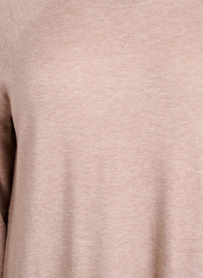 Kurzes Strickkleid mit Raglanärmeln, Beige, Packshot image number 2