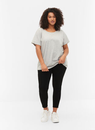 Meliertes T-Shirt aus Baumwolle, Light Grey Melange, Model image number 2