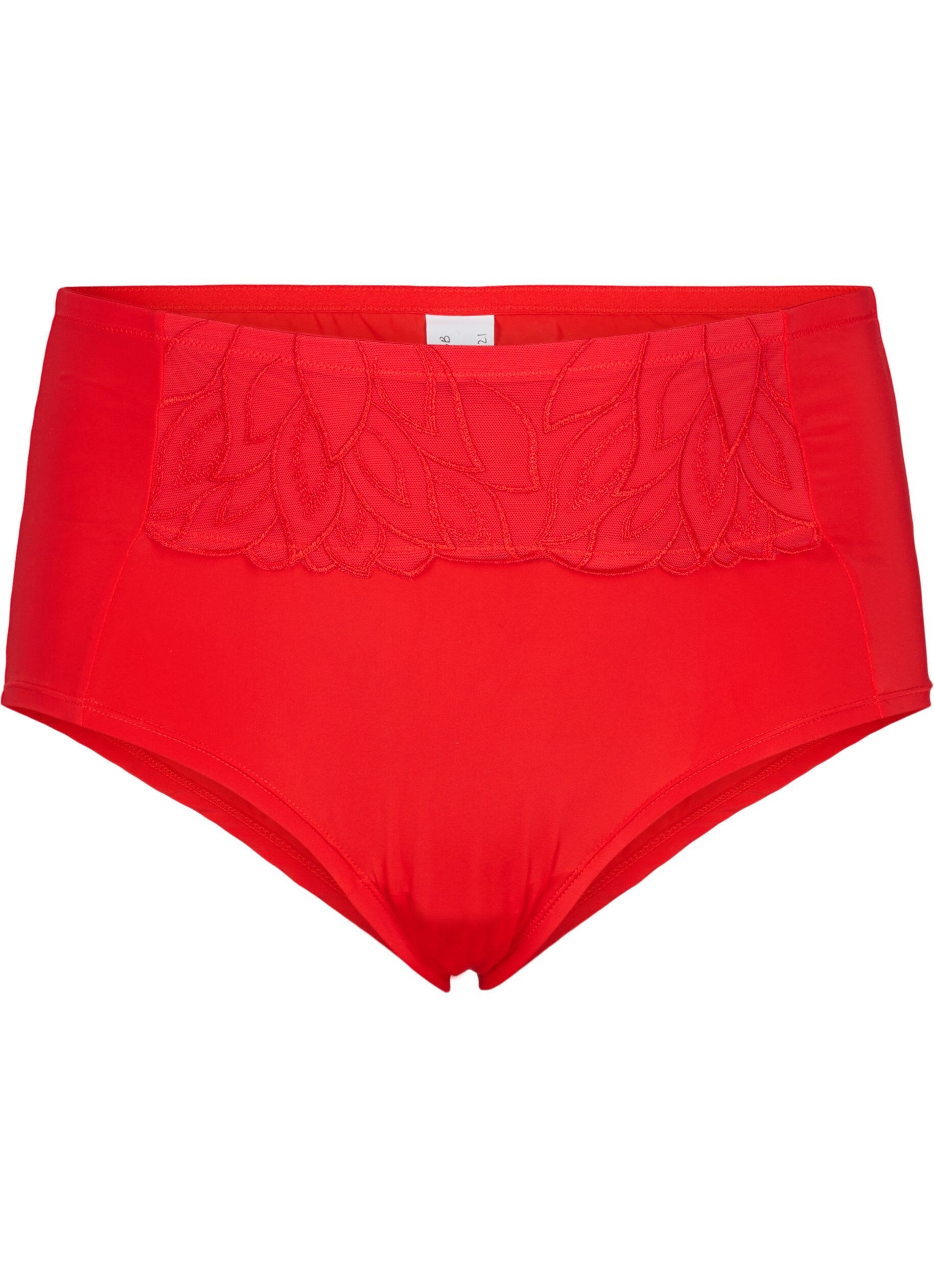 ZizziSpitzen-Hipster mit normaler Taille, Salsa, Packshot image number 0