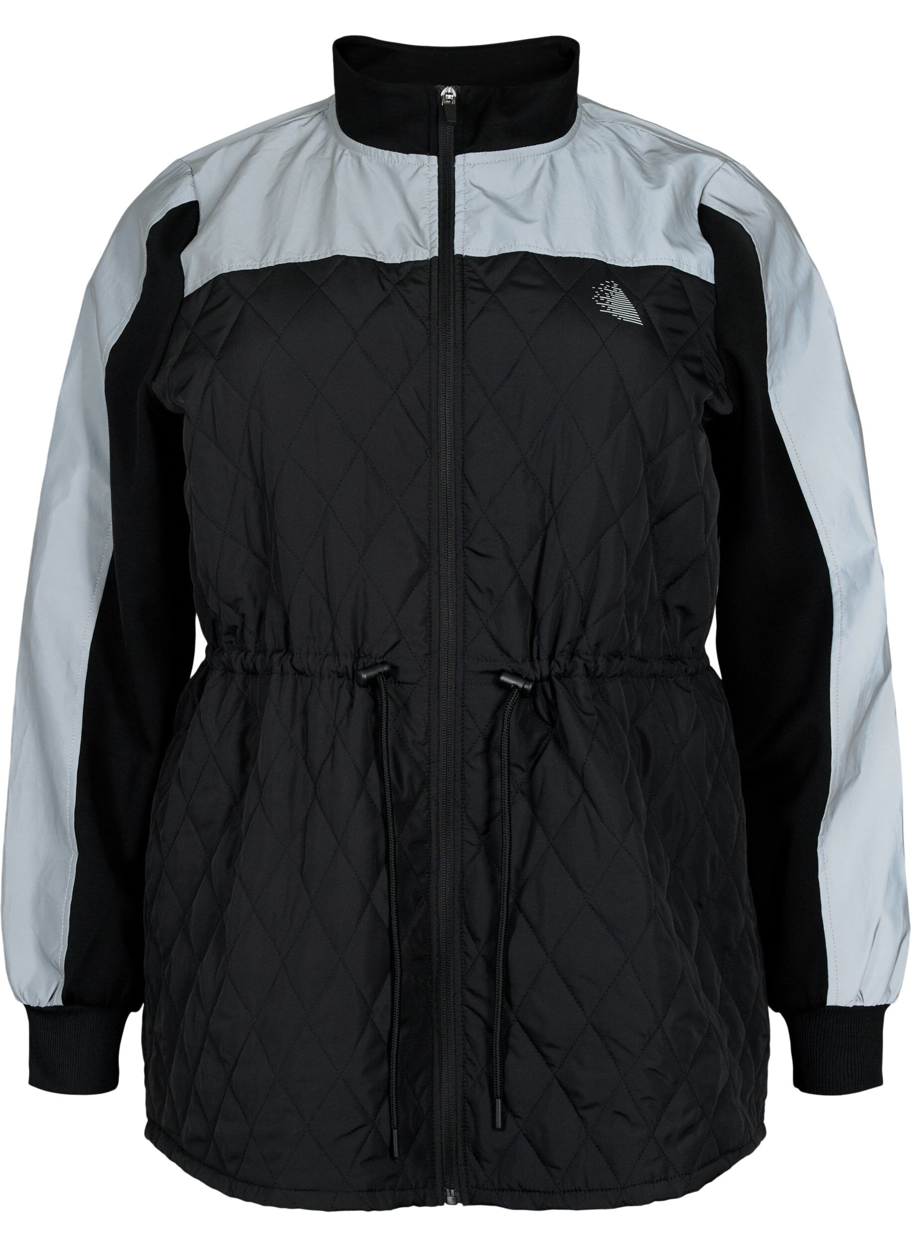 ZizziReflektierende Sportjacke mit verstellbarem Taillenbund, Black w. Reflex, Packshot image number 0