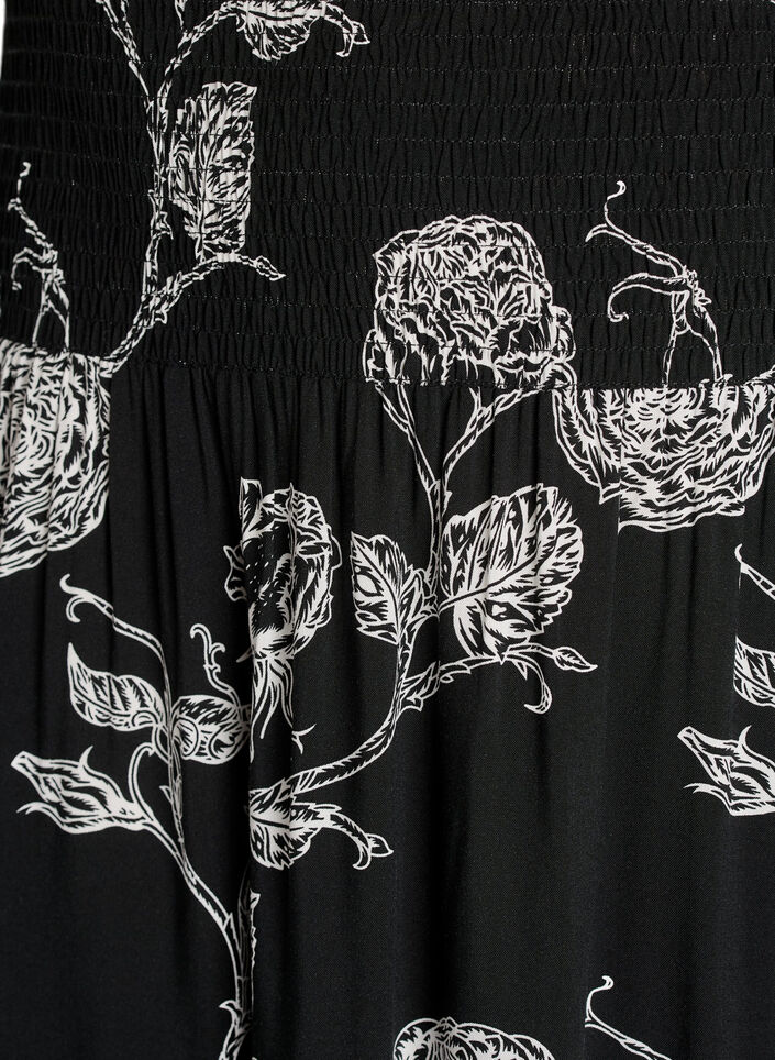 Maxirock aus Viskose mit Smock, Schwarz, Packshot image number 2