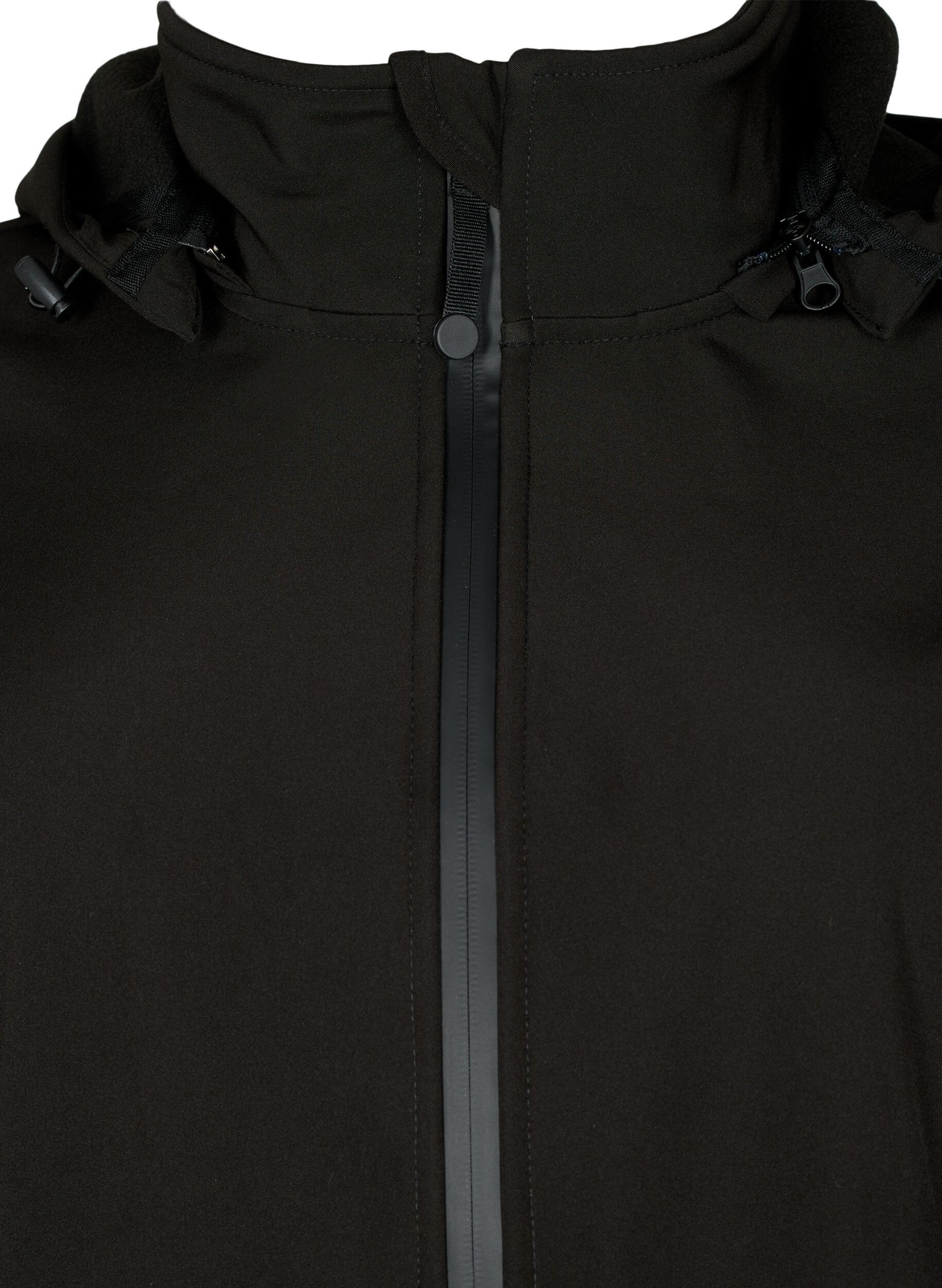 ZizziKurze Softshell-Jacke mit abnehmbarer Kapuze, Schwarz, Packshot image number 2