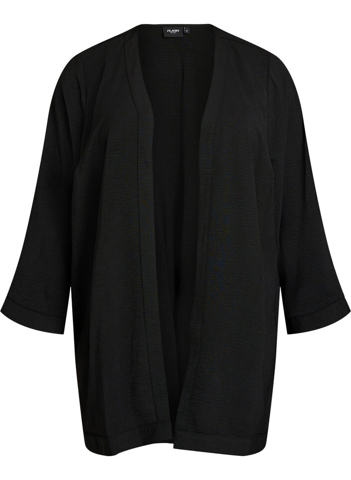 Kimono mit 7/8-&Auml;rmeln, Schwarz, Packshot image number 0