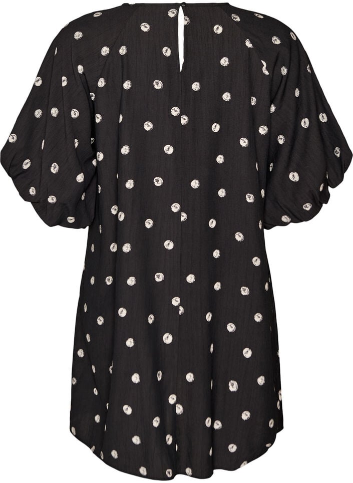 Kurzes Kleid aus Viskose mit Ballon&auml;rmeln, 9990, Packshot image number 1