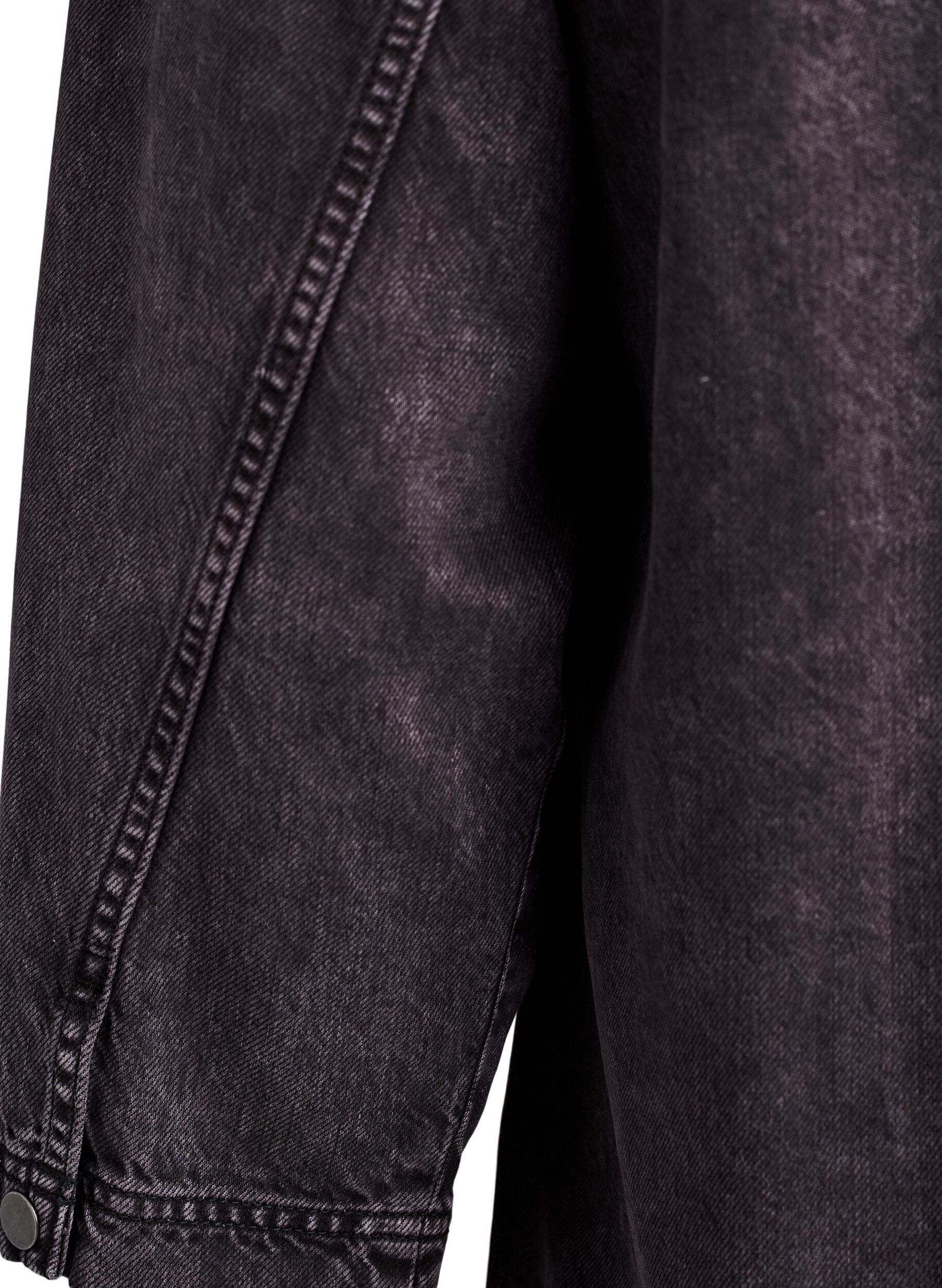 ZizziLockeres Denimhemd mit 3/4-&Auml;rmeln, Grau, Packshot image number 3