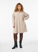 Knielanges Kleid aus Jersey mit V-Ausschnitt und Kragen, Beige, Model image number 0