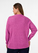 Melierte Strickbluse mit Rundhalsausschnitt, Lila, Model image number 2