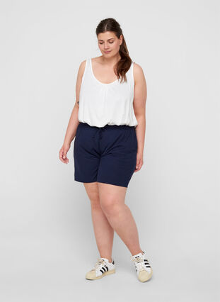 Shorts aus Rippqualität mit Taschen, Navy Blazer, Model image number 3
