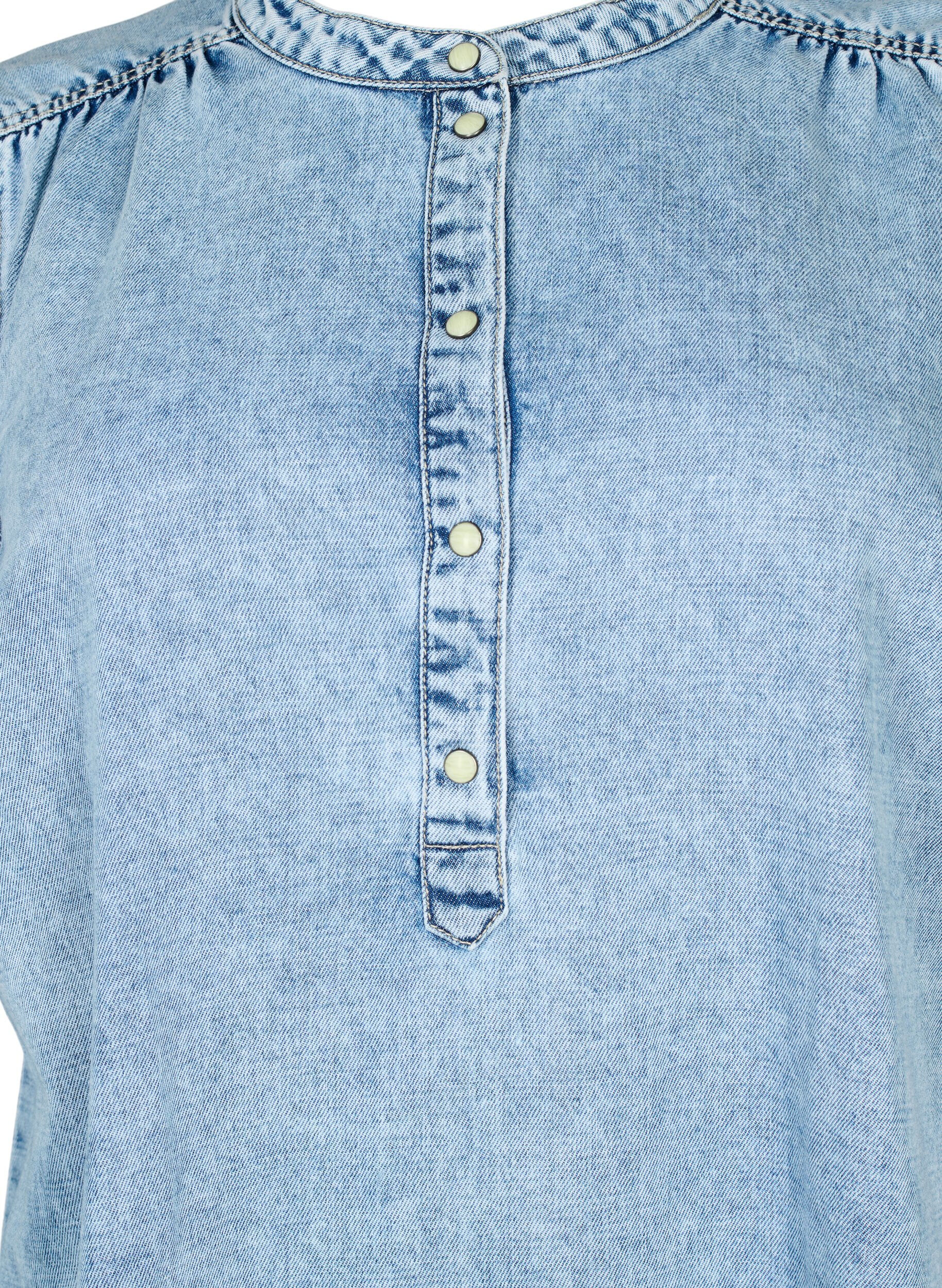 ZizziKurz&auml;rmliges Jeanskleid mit A-Linien-Schnitt, Blue denim, Packshot image number 2