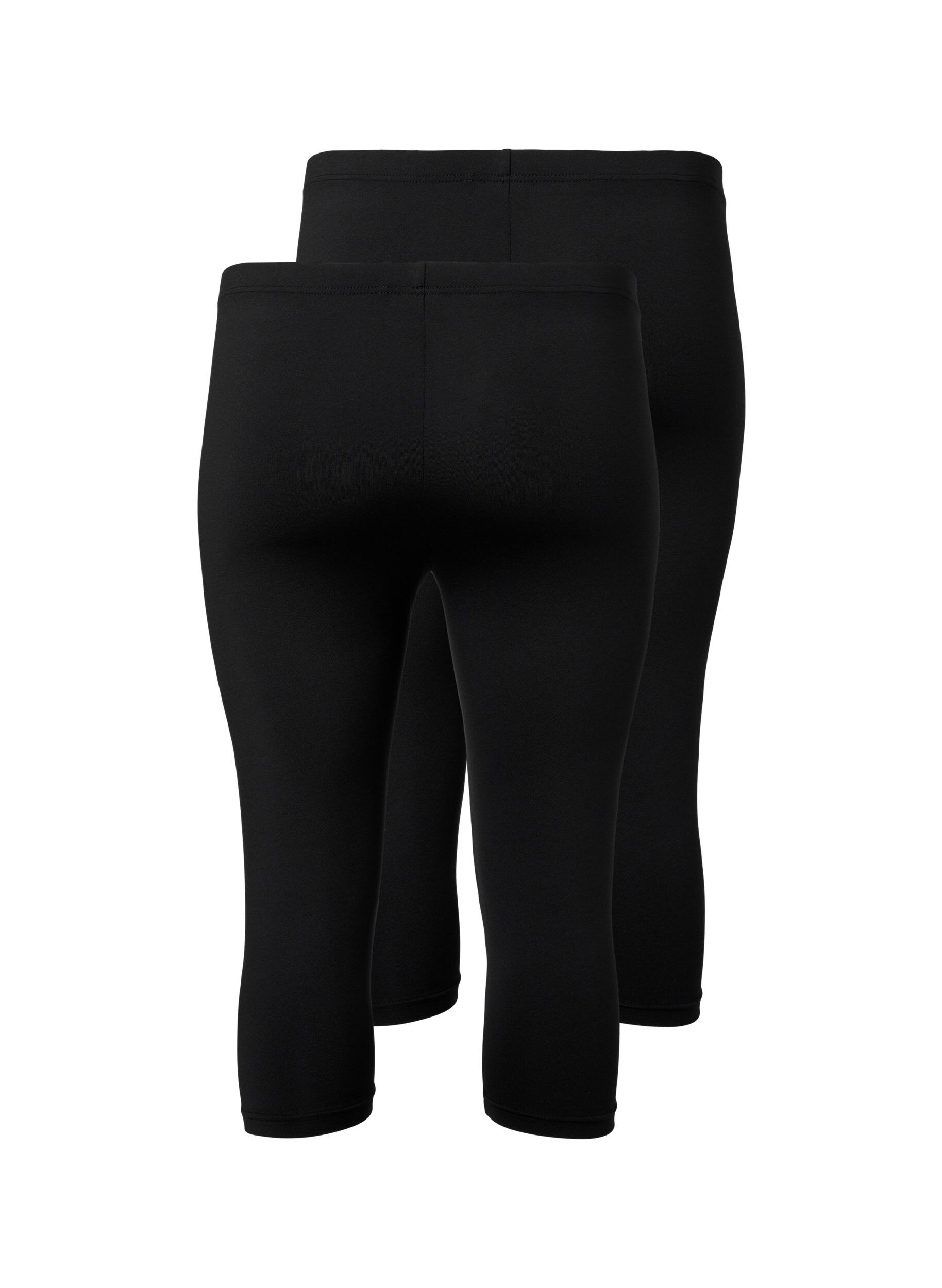 Zizzi2-pack Leggings mit 3/4-L&auml;nge, Schwarz, Packshot image number 1