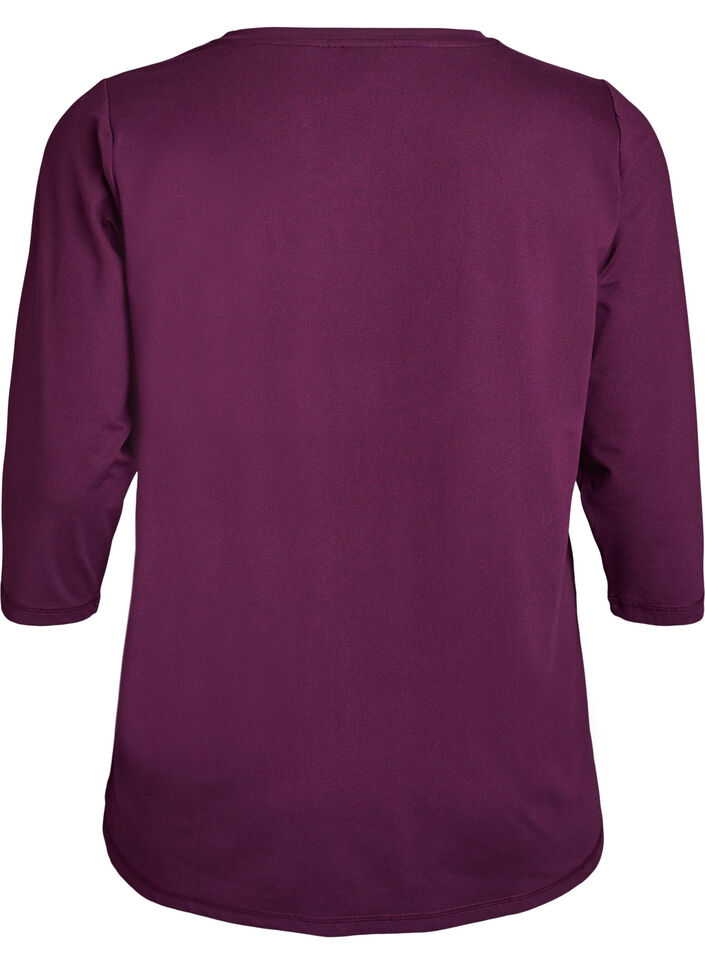 Trainingsshirt mit 3/4-&Auml;rmeln, Lila, Packshot image number 1